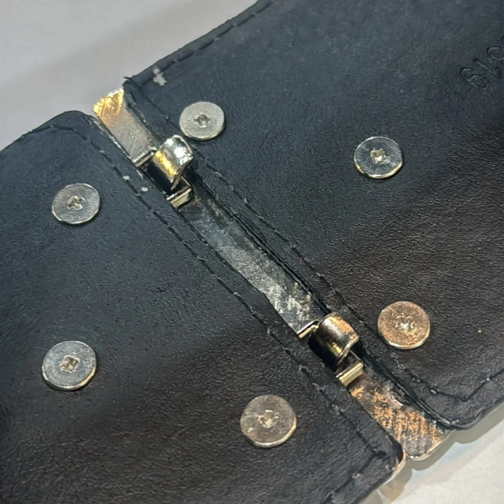 Black Silver Disc Stretch Belt‎
